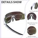 Sports Sunglasses TR90 UV400, Lightweight Wraparound for Men/Women, Adjustable Nose Pad, Fit Over Glasses for Cycling (Blue)