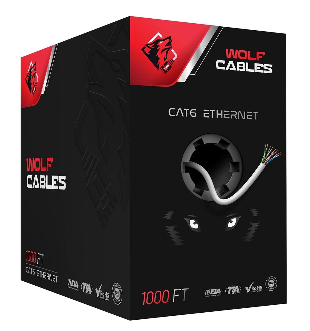| Heavy-Duty CAT6 Ethernet Cable 1000ft | UTP, 23AWG, 550MHz | Stable & Remarkable Performance (White)