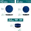 vancasso Starry Plates and Bowls Sets for 8, 24 Pieces Blue Dinnerware Sets for Kitchen, Modern Stoneware Dishes Set, Dishwasher and Microwave Safe