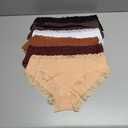 Knowyou Cotton Underwear for Women Cheeky Bikini Womens Underwear Pack Sexy Lace Wasit Hipster Brief Panties for Ladies-L, Pack of 6