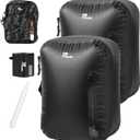 Vacuum Bags for Travel with Wireless Pump, 180 Open Zipper, IP67 Waterproof, Reusable Space Saver Compression Bags for Backpack, Suitcase, Home Storage(2 Pack + Pump) (Small)