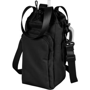 Water Bottle Sling Bag Water Bottle Holder with Strap and Phone Holder Stanley 30/40oz yeti Tumbler Accessories for Hiking Gym (Black)