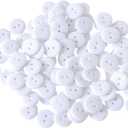 3 x Colorful Resin Sewing Buttons, 9mm Round, 400 Pieces, Assorted Colors, 2-Hole Design for DIY Crafts (White-400pcs)