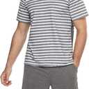 Marvmys Men's Short Sleeve Pajama Set Summer Pj Short Set 2 Pcs Loungewear Sleepwear with Pockets (Gray, XL)