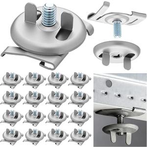 Silkfly 10 Pcs Spring Steel T Bar to Electrical Fixture Twist Clip with Wing Nut, Mounting Clip for Installation of Suspended Drop Ceilings for 15/16 Inch T-grid Quick Easy Installation Light Fixtures (Silver)
