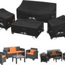 Kovshuiwe Patio Furniture Covers,4-Piece Outdoor Veranda Patio Garden Furniture Covers Set Waterproof, Rattan Furniture Cover for Chair Sofa Coffee Table (Black-56"l X 30.5"w X 31"h)