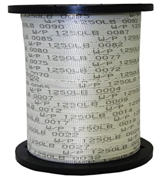 The Ribbon Factory® USA Made 1250 Lb 1/2" Pull Tape | Pull Webbing | Flat Rope - 500 FT 