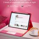 Harvopu Compatible for iPad 11th 10th Generation Case with Keyboard, Folio Cover with Pencil Holder, Multi-Touch Trackpad, 7 Color Backlit, Detachable Keyboard for iPad (A16) 11th/10th Gen (Pink) | with Pencil Holder, Multi-Touch Trackpad, 7 Color Backlit, Detachable Keyboard, for iPad, (A16)