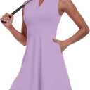 Womens Two Piece Tennis Golf Dress UPF 50+ Active Athletic Exercise Sports Wear Dresses for Women with Pocket Separate Shorts (Purple, XXL)
