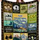 Hiking Blanket Gifts for Men, for Women, Hiking Lovers Gifts for Women, Blanket for Hiker Outdoor RV Travel Warm Throw Blanket for Sofa, for Holiday, Birthday, Gifts for Chritsmas Thanksgiving 50x60in