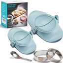 MUMSUNG 6 Inch Empanada Maker Press, Extra Large Dumpling Maker Set with Dough Cutter, Dumpling Mold Set for Pierogi, Pastelitos, Calzone, Turnovers, Chinese Dumpling-2Sizes Blue 6"+4"