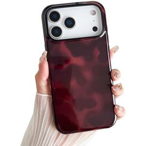 Sayoaho Compatible with iPhone 17 Pro Max Case, Chic Amber Tortoise Shell Brown Print Leopard, Soft TPU and Hard Back Shockproof Phone Case for iPhone 17 Pro Max 6.9 inch, Color B