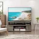 Furinno JAYA Large Entertainment Stand for TV Up to 55 Inch, French Oak Grey/Black