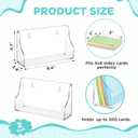 Dunzoom 2 Pack 5x8 Index Card Holder, 2-in-1 Desk & Wall Mounted Acrylic Index Card Display Stand, Includes Screws & Anchors, Clear Flash Notecard Organizer for Classroom, Office & Study