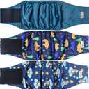 3 Pack Dog Diapers Male, Premium Belly Bands for Male Dogs, High Absorbing Male Dog Pee Wraps for Doggie in Incontinence or Excitable Urination and Training S (Animal)