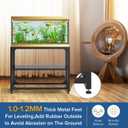 TOCRETOARE Fish Tank Stand 40 Gallon, Metal Aquarium Stand 36.5" L x 18.5" W*29.5H, Double-Layer Storage Design, Suitable for Home and Office Use, 660LBS Capacity, Black (Tank not Included)
