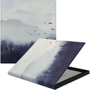 Magnetic Leather Case for 7" Onyx Boox Tablet Go Color 7 (Gen II/Gen I 2025/2024) /Boox Go 7 B/W/Boox Page Ultra-Thin Lightweight Cover with Auto Sleep/Wake & Magnetic Closure (Misty Forest)