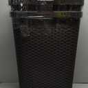 Mind Reader Slim Laundry Hamper with Lid, 40L Clothes Basket, Premium Wicker Design, Plastic, Set of 2, Black