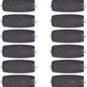 12 Extra Coarse Replacement Roller Refill Heads Compatible with Amope Pedi Refills Electronic Foot File (Black)