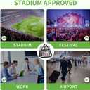 Bagenius Clear Bag Stadium Approved, 12x6x12 Clear bag for Stadium Events, Women's Top-Handle Bags for Concert Festival Work (Black)