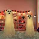 Halloween Decorations Indoor Outdoor, 2 Packs Light Up Spooky Ghost Halloween Decor Crafts Kit Indoor Cute Party Ghosts Decorations for Yard, Home, Room, Fireplace, Gardens