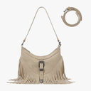 Sunwel Fashion Small Western Fringe Underarm Purse Mini Hippie Shoulder Bag with Tassel for Women, Nude