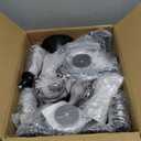 20''Tall Crystal Pendant Taper Candle Holders/Stylish Candle Stands/Candlesticks Holder/Candelabra for Home Decor, Weddings/Parties/Elegant Dining Table Centerpiece (4, Black, 5 Arm)