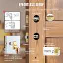Brushed Gold Double Front Door Lock Set, Keyed Entry Front Door Handleset with Dummy, Square Heavy Duty Door Lever and Single Cylinder Deadbolt Combo, Satin Brass