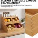 Bamboo Pantry Storage Bins Set 5 Pieces - Stackable Baskets, Potato and Onion Storage, Bamboo Wood Storage Bins for Pantry Baskets Organization and Storage, Kitchen Essential