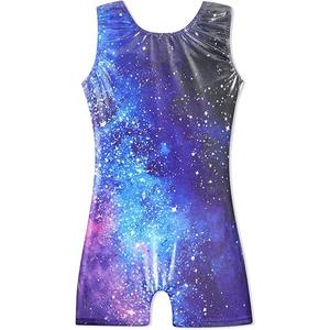 HOZIY Gymnastics Leotards with Shorts for Girls Toddlers Kids Biketard Tumbling Outfits Sparkle Unicorn Leopard Galaxy 150