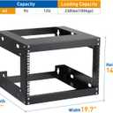 6U Wall Mount Rack Open Frame 19 Inch Server Equipment Network Cabinet 18 inches Depth Black by Tedgetal