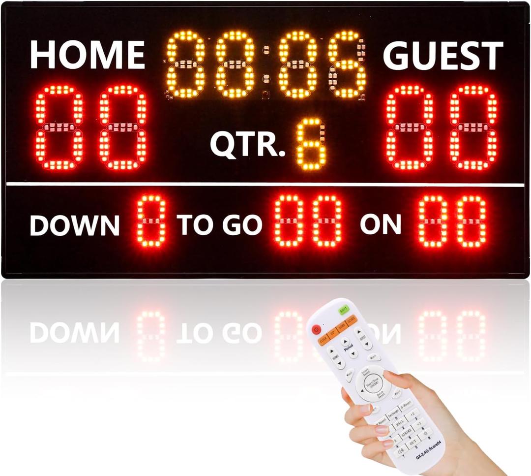 YZ LED Portable Football Scoreboard, Rechargeable Wireless Digital Scoreboard with Remote, Electronic Scoreboard Football Score Keeper for Outdoor/Football Training/American Football Games/Rugby Ball