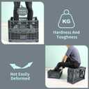 Collapsible Storage Bin/Containe Transfer box,crate Transit storage of various items (Gray 23.6" L x 15.7" W x 8.6" H-two)