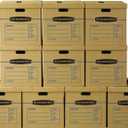 Bankers Box Large Classic Moving Box 10 Pack, Reinforced Handles, Tape-Free Assembly, Box with Lid, 21-in x 17-in x 17-in (7718202)