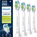 Philips Sonicare W DiamondClean - Genuine Replacement Electric Toothbrush Heads, White, 4 Pack One Year Supply, HX6064/65