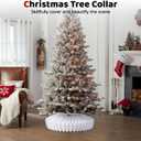 26in Christmas Tree Collar, Honeycomb Folded Paper Basket Skirt Collars, Christmas Tree Ring Base Stand Cover for Holiday Home Decoration(Red)
