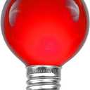 Novelty Lights Incandescent G30 Globe Replacement Bulbs - Outdoor Individual Bulbs for Events, Holiday Parties, Patios, and More - C7/E12 Candelabra Base, 5 Watt Lights (Red, 25 Pack)