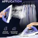 OMAIGA Cordless Iron for Clothes, 1550W 2-In-1 Cordless/Corded Steam Iron Rapid Heating, Ceramic Soleplate, 3-Way Auto-Off, Self-Cleaning, 12.85oz Water Tank Ironing Clothes for Home, Purple