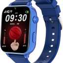 4G Kids Smart Watch for Boys Girls, Kid Watch Phone Ages 4-12 with Call, GPS, SOS, Video Call, Games, Camera, Alarm, Touchscreen Smartwatch for Children Birthday Gift (Includes SIM Card),Navy Blue