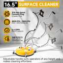 Tool Daily 16.5" Pressure Washer Surface Cleaner with Dual Handle, 4500 PSI