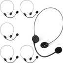 Zhanmai 6 Pcs Black Microphone Headset Headpiece Costume Prop Headset Hippie Halloween Costume Accessories Makeup Props for Party Supplies