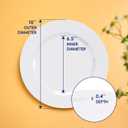 JOLLY CHEF 100 Pieces White Plastic Plates-10 Inch Elegant Disposable Plastic Plate, Disposable White for Weddings,Parties,Christmas,Birthdays and Events