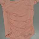 Chunpin Women's Mesh Square Neck Bodysuit Short Sleeve Long Sleeve Going Out Tops Thong Bodysuits Outfits (C-coral Pink), S