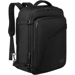 MATEIN Mens Travel Backpack, 27L Lightweight Carry on Backpack for Women, Expandable Business Backpacks, Waterproof Hiking Daypack for Outdoor Sports Rucksack Casual Daypack, Travel Essential, Black