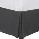 PiccoCasa Queen Size Pleated Bed Skirt, Ruffled Lightweight Box Spring Cover - 16 Inch Drop Dust Ruffle Bedskirt, Wrinkle Free and Fade Resistance, Easy to Stall - Dark Gray