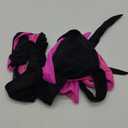 HYTENSUN Women' s Plus Size Bikini 2 Piece Color Block Swimsuits High Waisted Tummy Control Bathing Suit Adjustable Tie Strap (Large, 184 Black+ Rose Red)