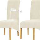 Waterproof Chair Covers Set of 2 - Stretch Xl/Oversized Extra Large Dining Room Chair Covers High Back Large Chair Cover Slipcover Washable Chair Protectors Covers Dining Chair Slipcovers（Cream）