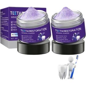 2 PCS Mineral Powder for Root Restoration, Strengthens Gums, Teeth White Freshens Breath Mineral Powder, Natural Teeth Restoration