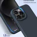 for iPhone 15 Pro Case Liquid Silicone Slim Shockproof Protective Cover 6.1 Inch Anti-Scratch Drop Protection,Midnight Blue