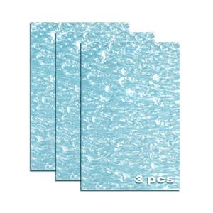 TOEPODO Pearlescent Ripple Cast Acrylic Sheets 1/8 Thick for Laser Cutting Plexiglass Sheets for Art Design Crafting DIY Home Decore Festival Ornaments (3, Water Blue, 8x12 Inch)